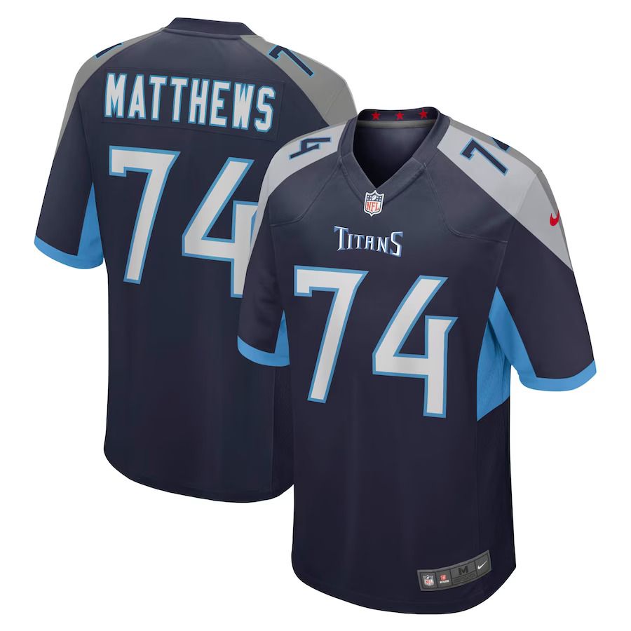 Men Tennessee Titans #74 Bruce Matthews Nike Navy Retired Player NFL Jersey